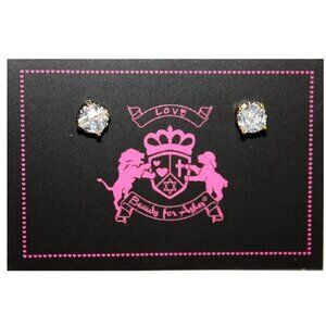 6mm Clear White Two Tone Throne Room Mini CZ Checkerboard Cut Stud Earrings